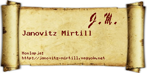 Janovitz Mirtill névjegykártya